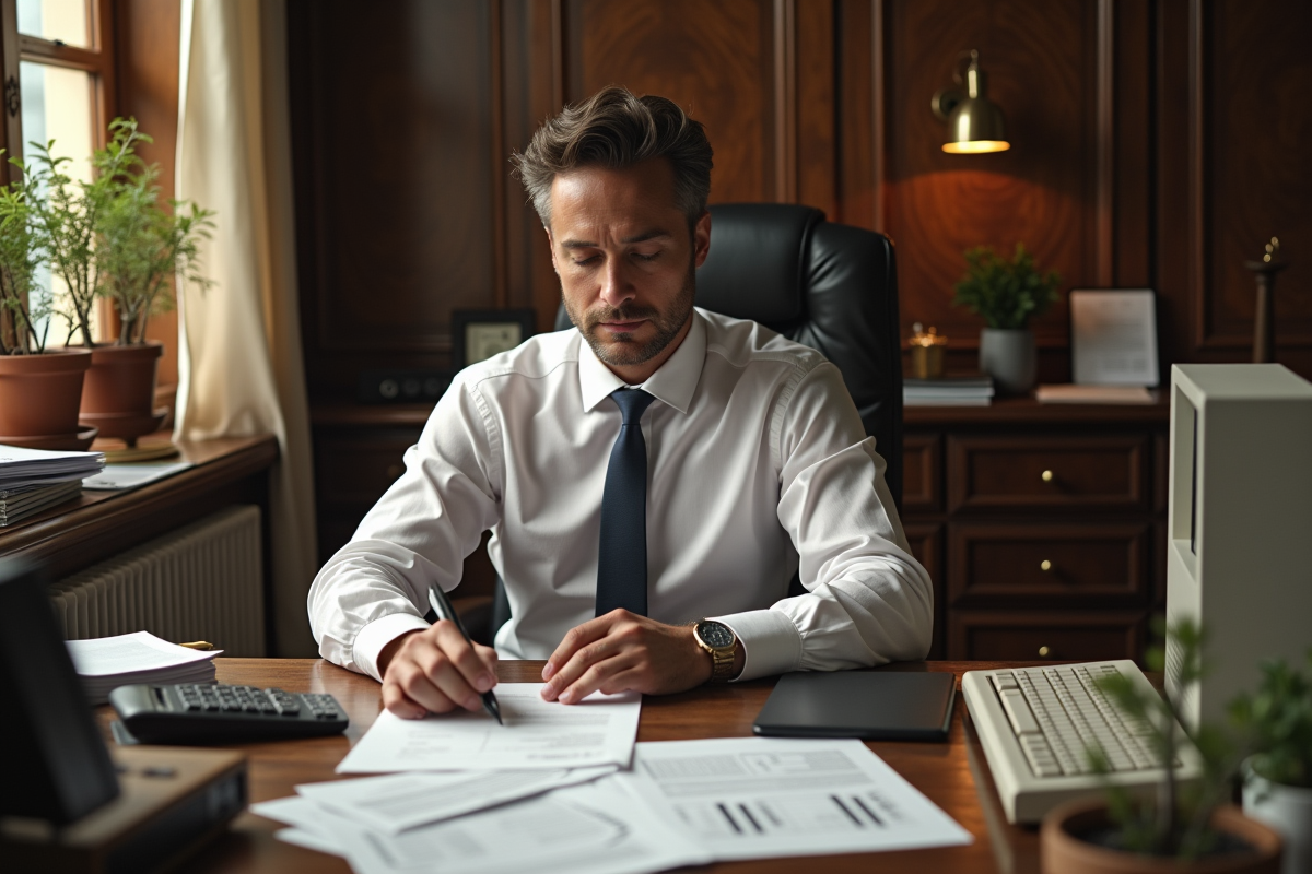 Conseiller financier traditionnel au bureau en lumière naturelle