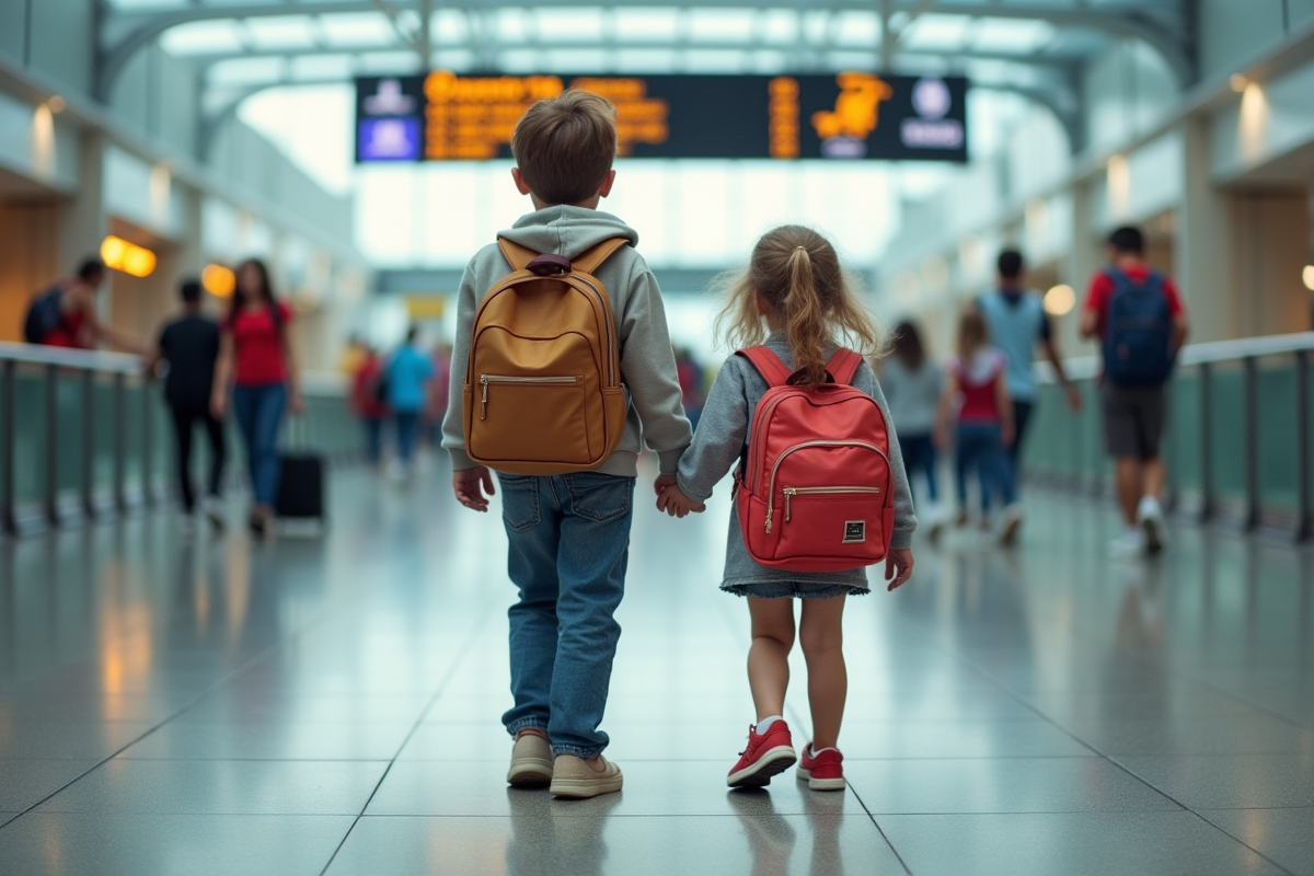 Deux enfants main dans la main à l