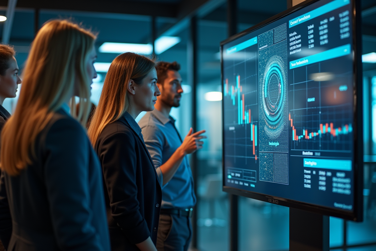 Groupe de jeunes professionnels discutant autour d