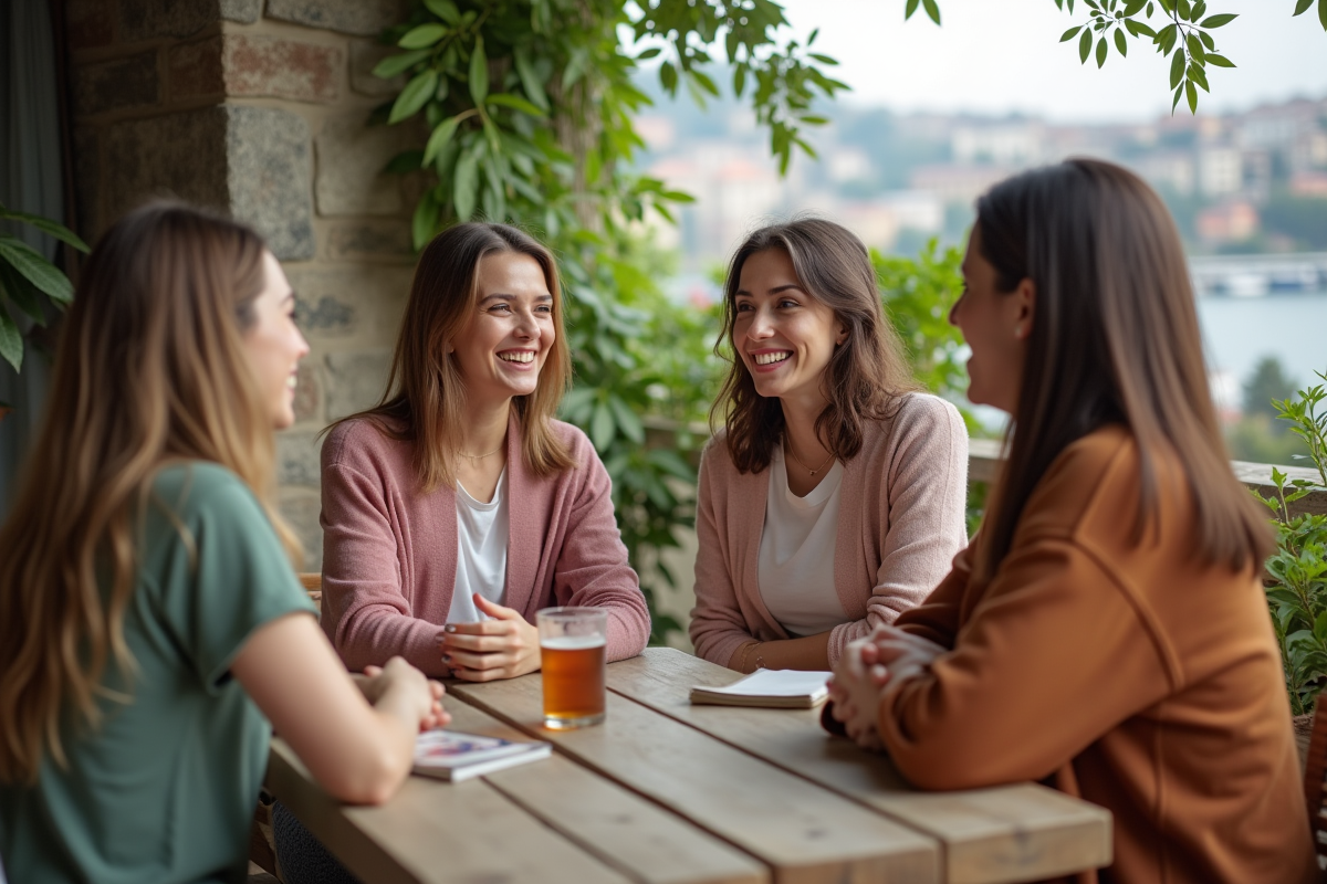 Groupe de femmes riant autour d