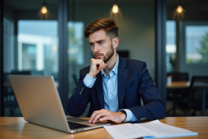Jeune homme en costume vérifiant une liste de sécurité