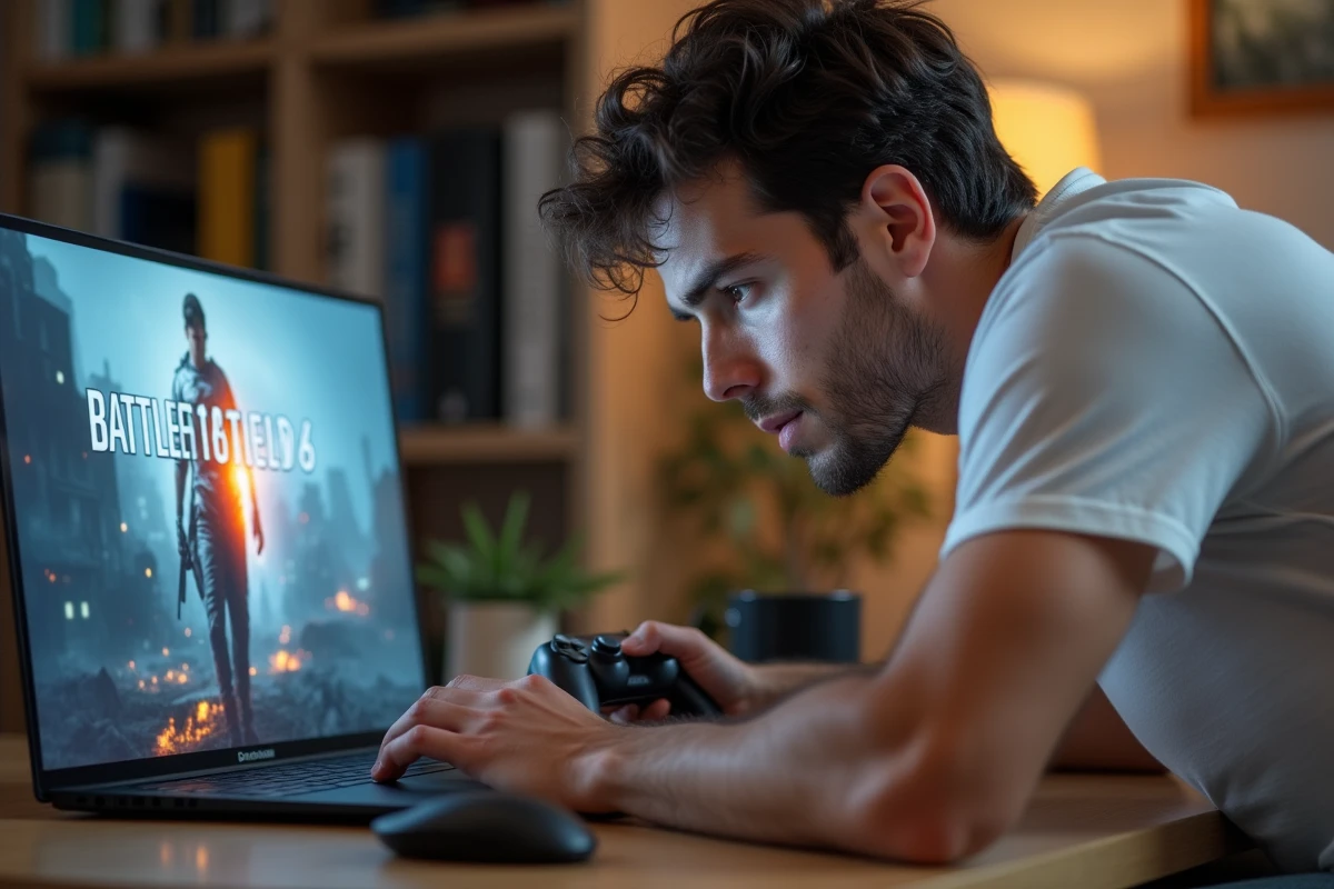 Joueur PS5 lisant les actualités sur la date de sortie officielle de Battlefield 6