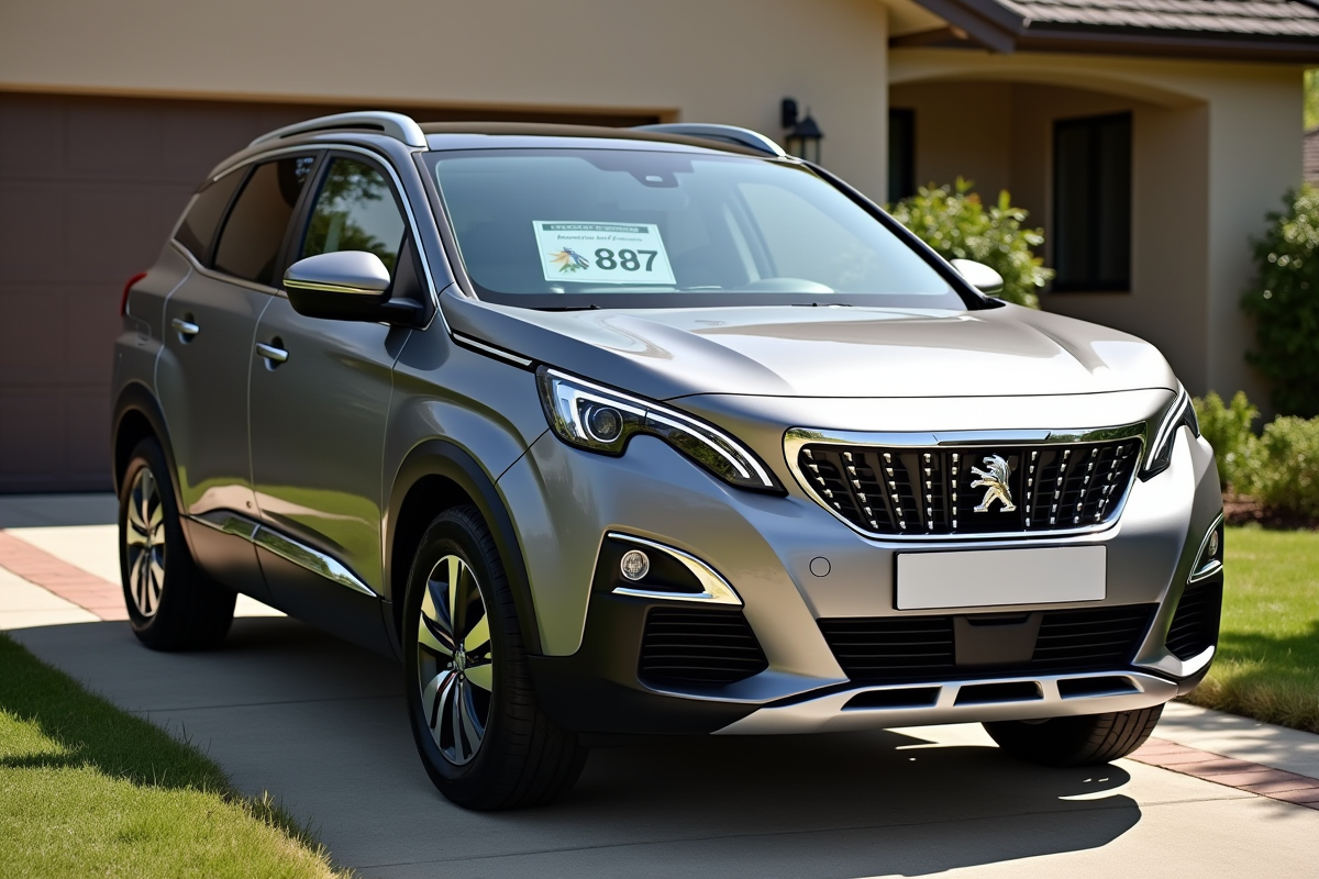 Peugeot 3008 d'occasion devant une maison en banlieue