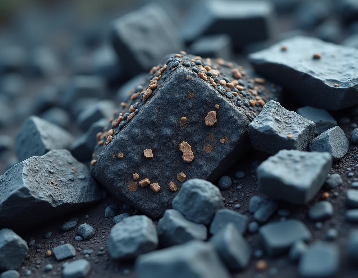 Roches volcaniques et cendres de lave japonaise en gros plan révélant les textures basaltiques et minéraux d'obsidienne