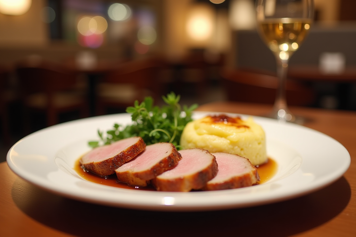 Tranches de magret de canard avec gratin dauphinois